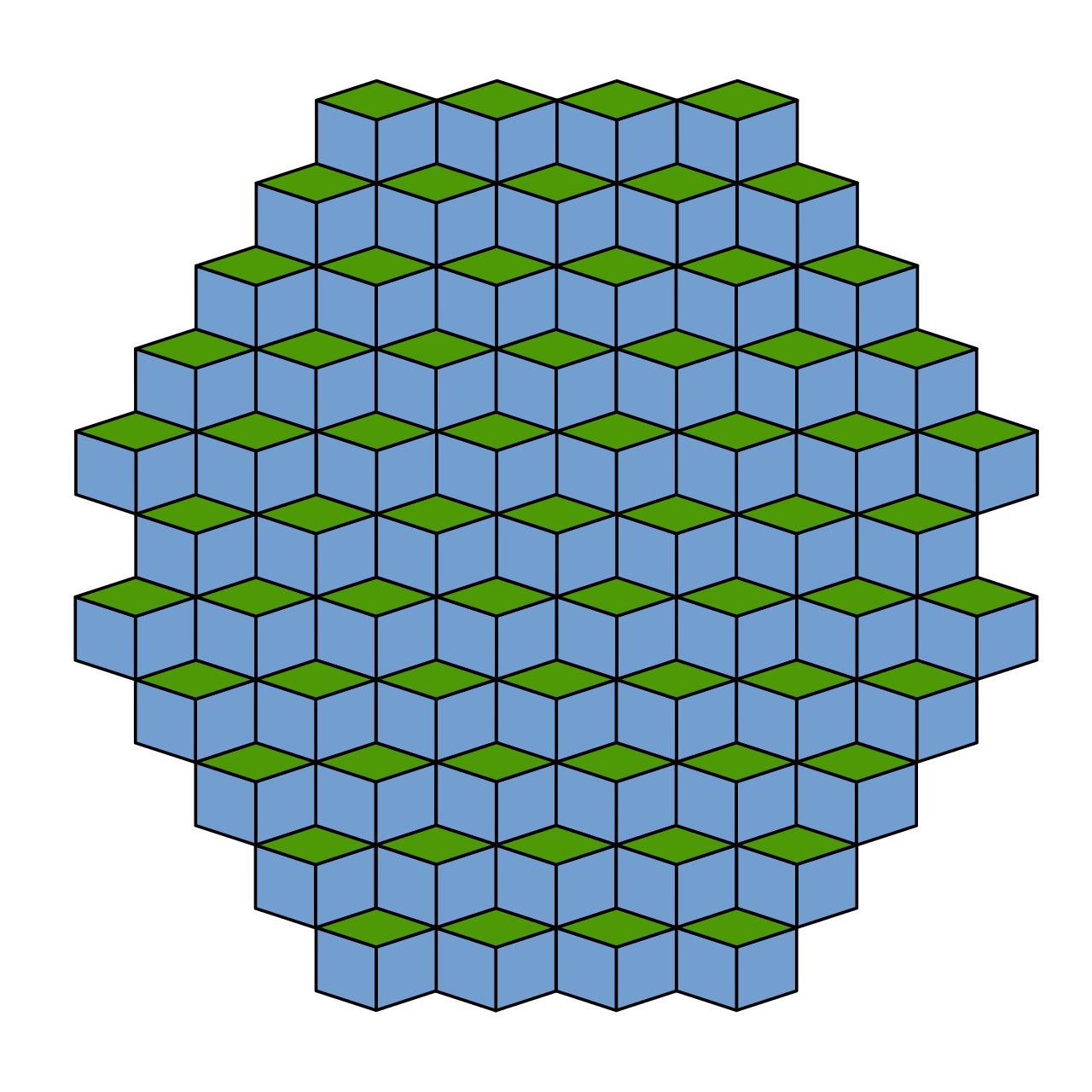 Periodic tiling with two rhombi prototiles